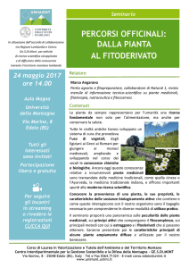 PERCORSI OFFICINALI: DALLA PIANTA AL FITODERIVATO