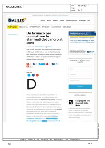 Un farmaco per combattere le staminali del cancro al seno