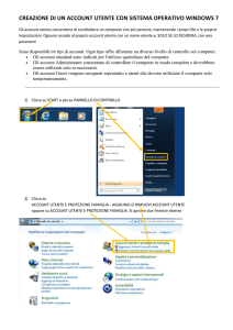 creazione di un account utente con sistema operativo windows 7