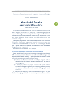 Premoli Osservazioni filosofiche sulle questioni di fine vita