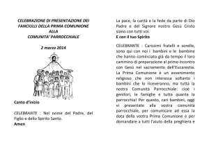 PRESENTAZIONE DEI FANCIULLI DELLA PRIMA COMUNIONE