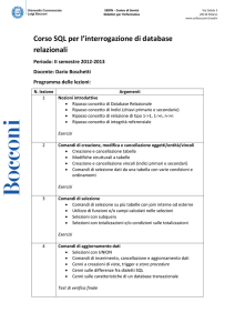 Corso SQL per l`interrogazione di database relazionali