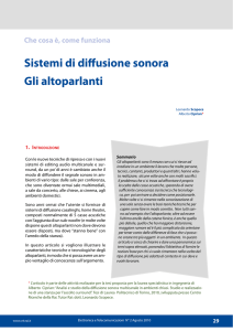 Sistemi di diffusione sonora Gli altoparlanti