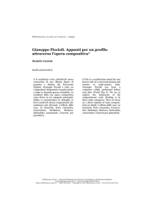 Giuseppe Piccioli. Appunti per un profilo attraverso l`opera