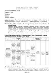 PROGRAMMAZIONE TPS CLASSE 3° Istituto Enrico Fermi Roma
