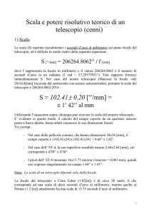 Scala e potere risolutivo di un telescopio
