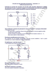Metodo dei potenziali di nodo - esercizio n. 4 - Digilander