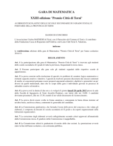 GARA DI MATEMATICA XXIII edizione "Premio Città di Terni"