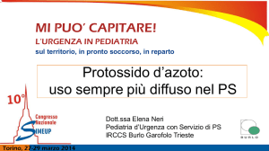Protossido d`azoto: uso sempre più diffuso nel PS