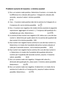 Problemi numerici di max e min