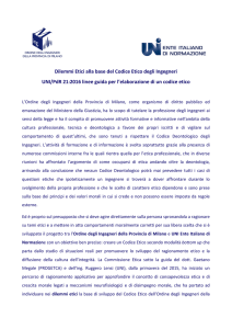 Dilemmi Etici alla base del Codice Etico degli