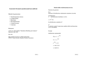 Generatori di numeri pseudocasuali non uniformi Metodi di