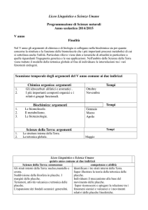 Liceo Linguistico e Scienze Umane Programmazione di Scienze