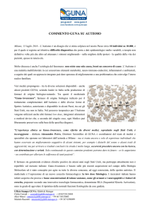Nota stampa GUNA con precisazioni su Autismo e GUNAAwareness