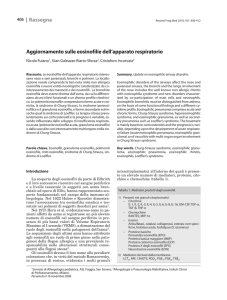 Aggiornamento sulle eosinofilie dell`apparato respiratorio Rassegna