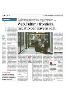 Web, l`ultima frontiera: riscatto per riavere i dati