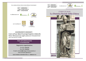 2016 La Dottrina Sociale della Chiesa