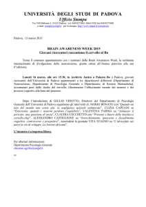 BRAIN AWARENESS WEEK 2015. Giovani ricercatori