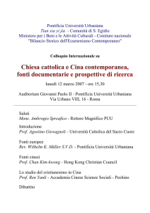 Chiesa cattolica e Cina contemporanea