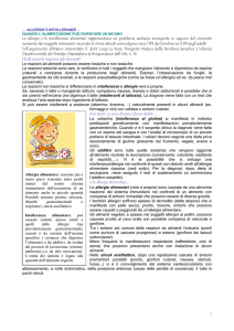 Allergie e intolleranze alimentari