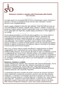 Relazione, transfert e contatto nella Psicoterapia della Gestalt Maria
