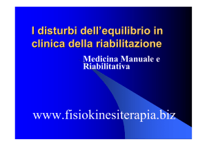I disturbi dell`equilibrio in clinica della