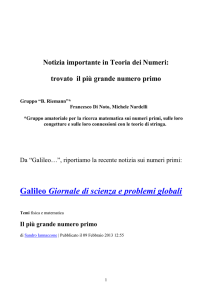 notizia numero primo