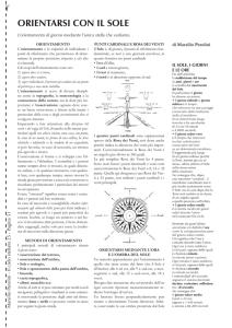 orientarsi con il sole