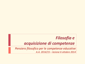 Filosofia e acquisizione di competenze