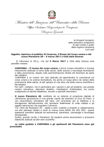 "Corporea" e "Planetario 3D" - USR Campania