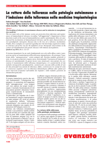 La rottura della tolleranza nella patologia autoimmune e l`induzione