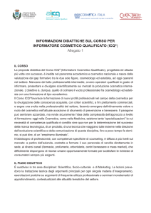 Informazioni Didattiche - Informatore Cosmetico Qualificato