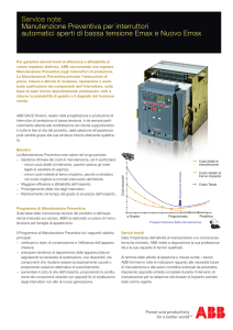 Service note Manutenzione Preventiva per interruttori automatici