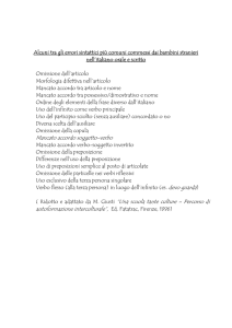 Mancato accordo soggetto-verbo ( Ridotto e adattato da M. Giusti