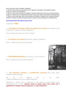 3 - che indicano speranza come: augurare