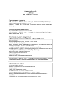 Linguistica Generale a.a. 2012/13 dott. ssa Serena Dal Maso