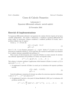 Laboratorio 5: ODE, metodi espliciti