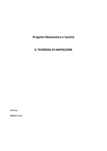 Progetto Matematica e Società IL TEOREMA DI NAPOLEONE