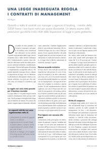 UNA legge INAdegUAtA regOlA I CONtrAttI dI mANAgemeNt