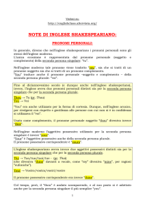 inglese shakespeariano - English Class