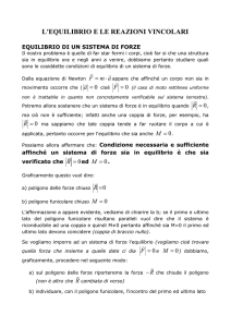 L`EQUILIBRIO E LE REAZIONI VINCOLARI