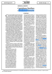 Capitalismo familiare e fondazioni bancarie