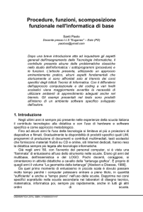 Procedure, funzioni, scomposizione funzionale nell`informatica di base