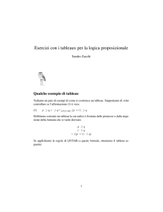 Esercizi con i tableaux per la logica proposizionale