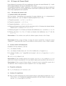 0.1 Il Campo dei Numeri Reali