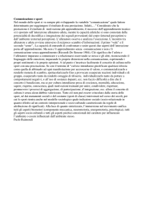 Comunicazione e sport Nel mondo dello sport si