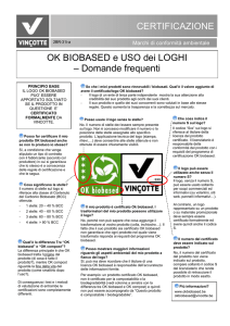 CERTIFICAZIONE OK BIOBASED e USO dei LOGHI