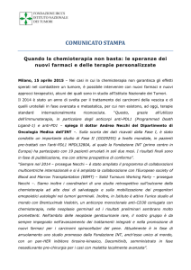 "Nuovi farmaci e Terapie personalizzate"