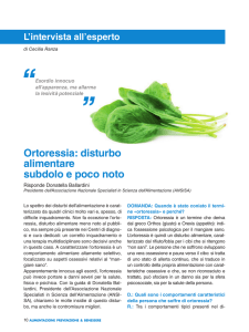 Ortoressia: disturbo alimentare subdolo e poco noto