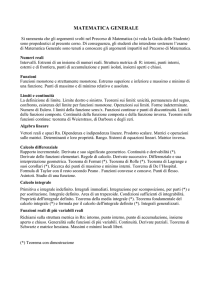 MATEMATICA GENERALE (A